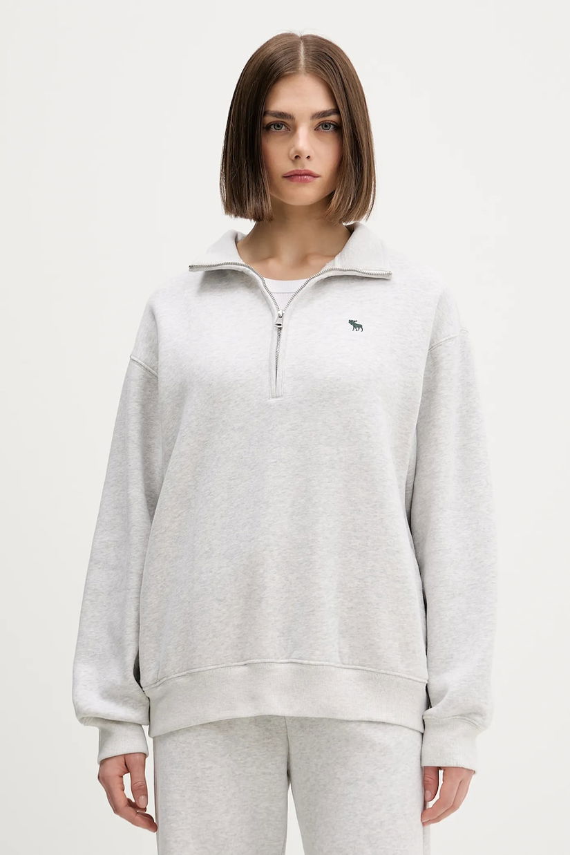 Abercrombie & Fitch bluză culoarea gri, melanj, KI152-5418-912