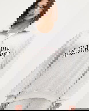 Abercrombie & Fitch bluză culoarea gri, melanj, KI152-5427-112