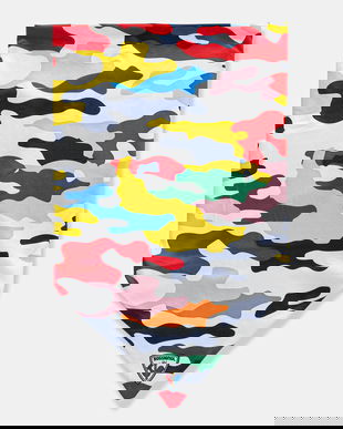 Rossignol fular împletit JCC culoarea bleumarin, cu imprimeu, RLOWH09