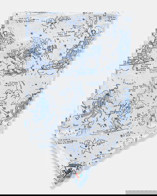 Rossignol fular împletit JCC culoarea bej, cu imprimeu, RLOWH09