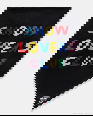 Rossignol fular împletit JCC culoarea negru, cu imprimeu, RLOWH09