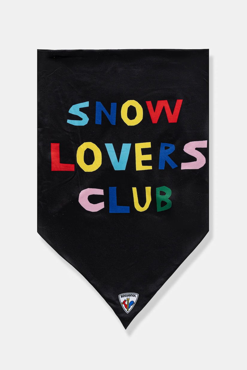 Rossignol fular împletit JCC culoarea negru, cu imprimeu, RLOWH09
