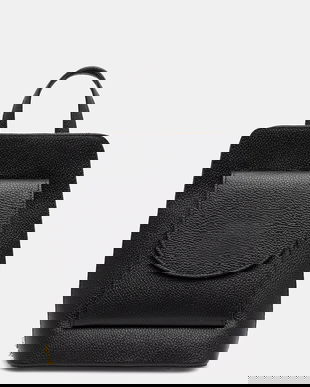 Answear.LAB ghiozdan de piele culoarea negru, mic, neted