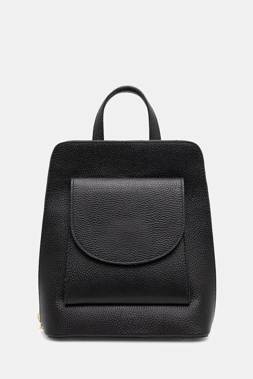 Answear.LAB ghiozdan de piele culoarea negru, mic, neted