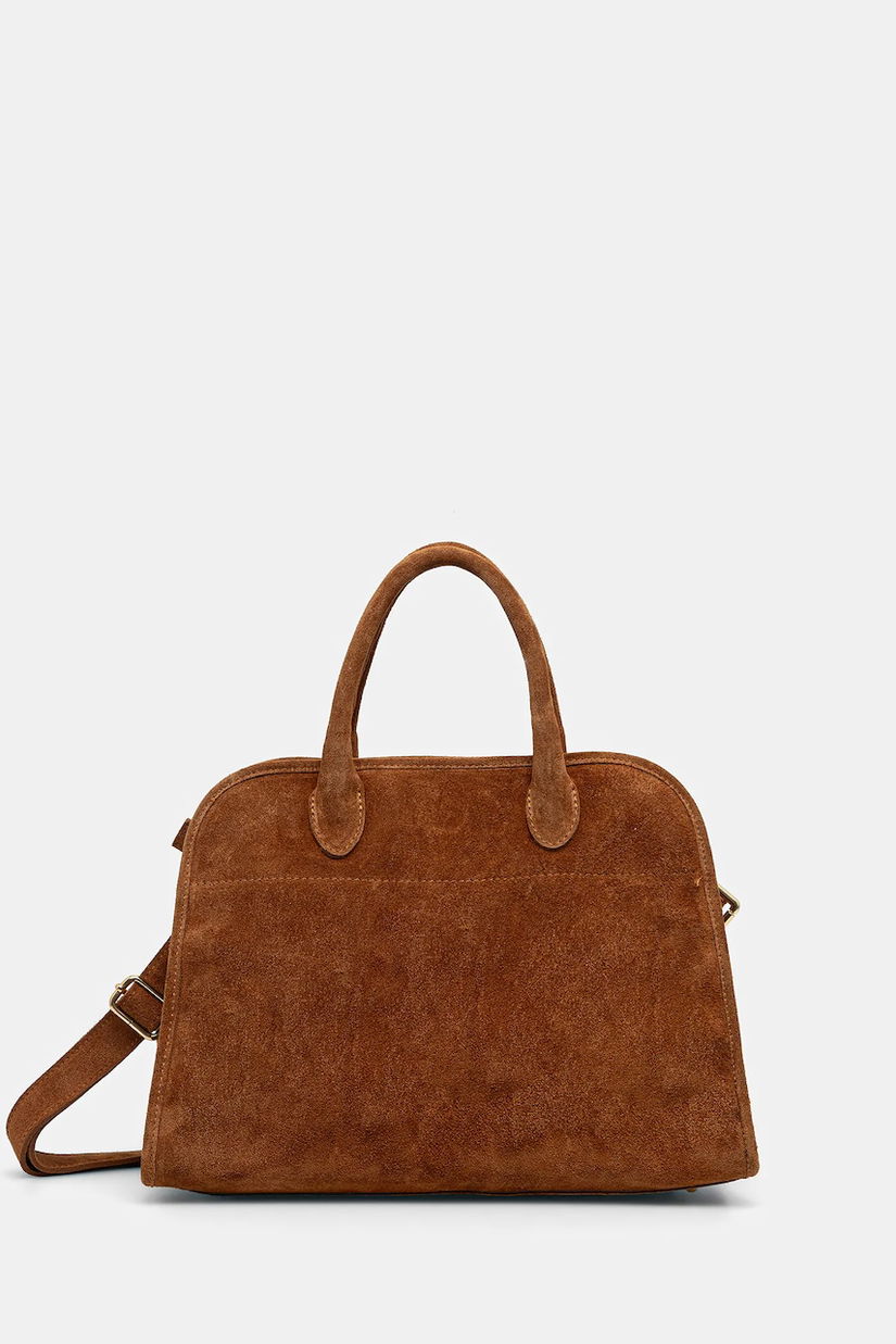 Answear.LAB geanta de mana din piele intoarsa culoarea maro