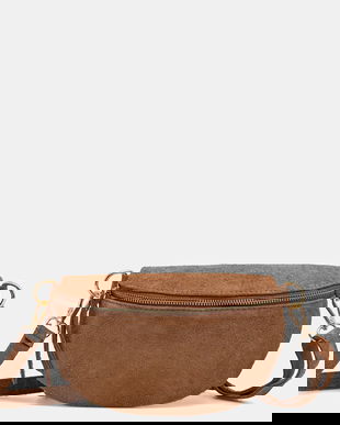 Answear Lab rinichi de piele intoarsa culoarea maro