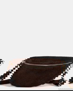 Answear Lab rinichi de piele intoarsa culoarea maro