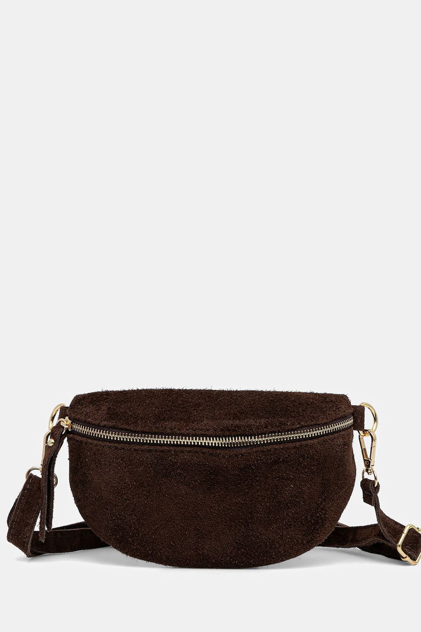 Answear Lab rinichi de piele intoarsa culoarea maro