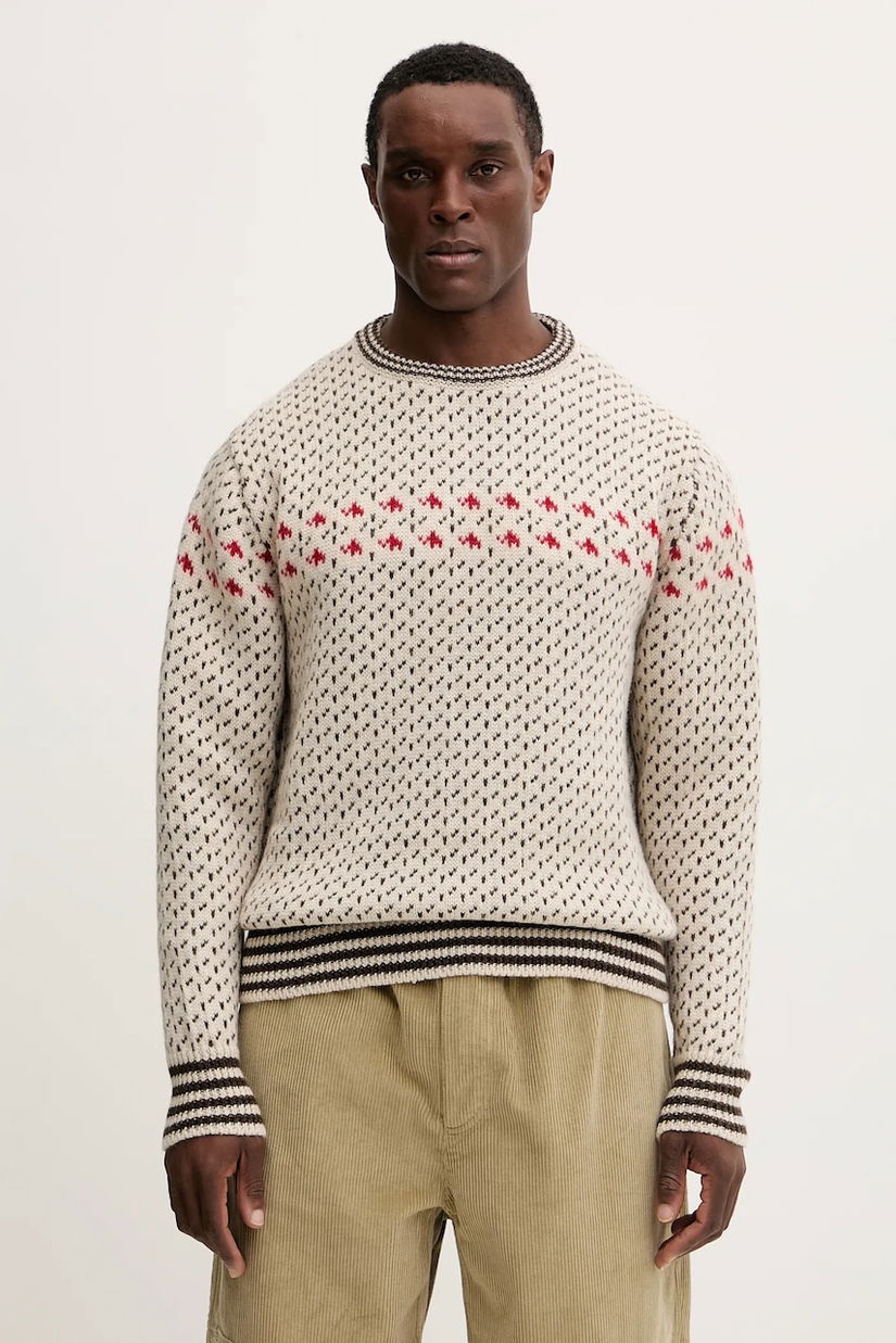 Mammut pulover de lână Mammut x Cabourn Direttissima culoarea bej, călduros, 1014.07060