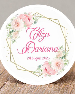Etichete mărturii botez fetițe flori pastelate