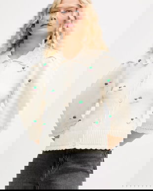 Stine Goya cardigan din amestec de lână culoarea bej, SG-AW25-K044-2359