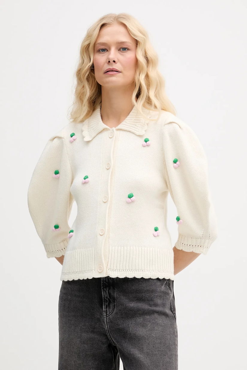 Stine Goya cardigan din amestec de lână culoarea bej, SG-AW25-K044-2359