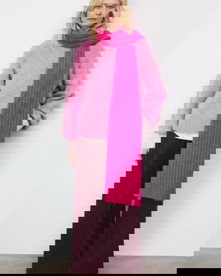 Medicine esarfa din amestec de lana culoarea roz, neted