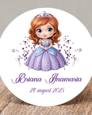 Etichete mărturii botez fetițe  Baby Prințesa Sofia