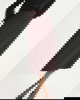 Answear.LAB fusta culoarea bordo, midi, creion