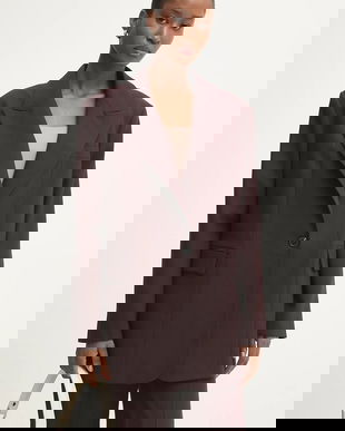 Answear.LAB sacou culoarea bordo, un singur rand de nasturi, neted