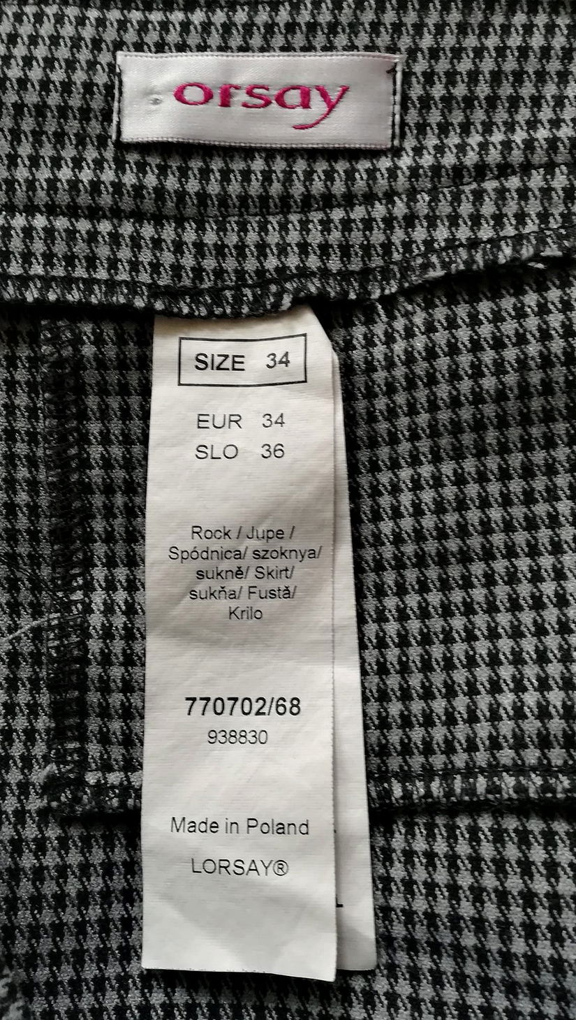 fusta de stofa pepit ,  Orsay , 34