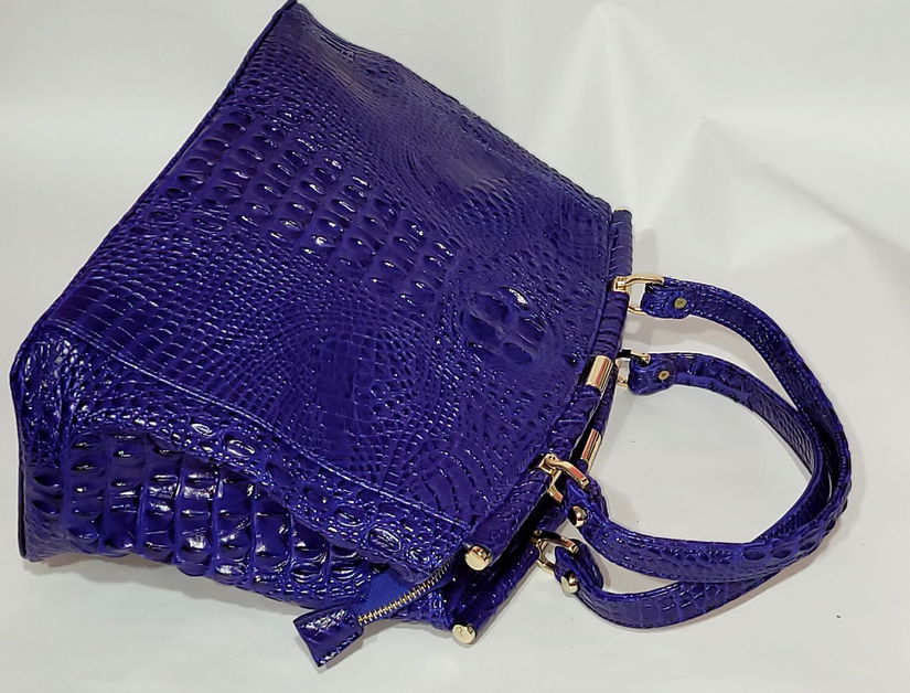 Geanta din piele print croco