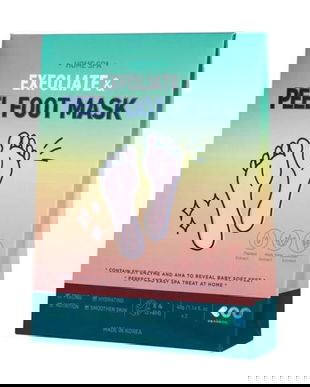 Masca Exfolianta pentru Picioare cu Acizi AHA si Extracte Naturale - Dearboo Home Spa Exfoliate & Peel Foot Mask, 40 g