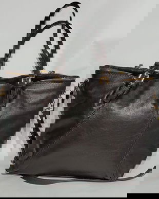 Geanta din piele maro ciocolatiu