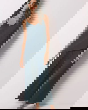 women'secret pijama culoarea bleumarin, satin, 2542472