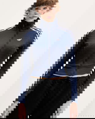 adidas Originals bluză Firebird culoarea bleumarin, cu imprimeu, JY2614