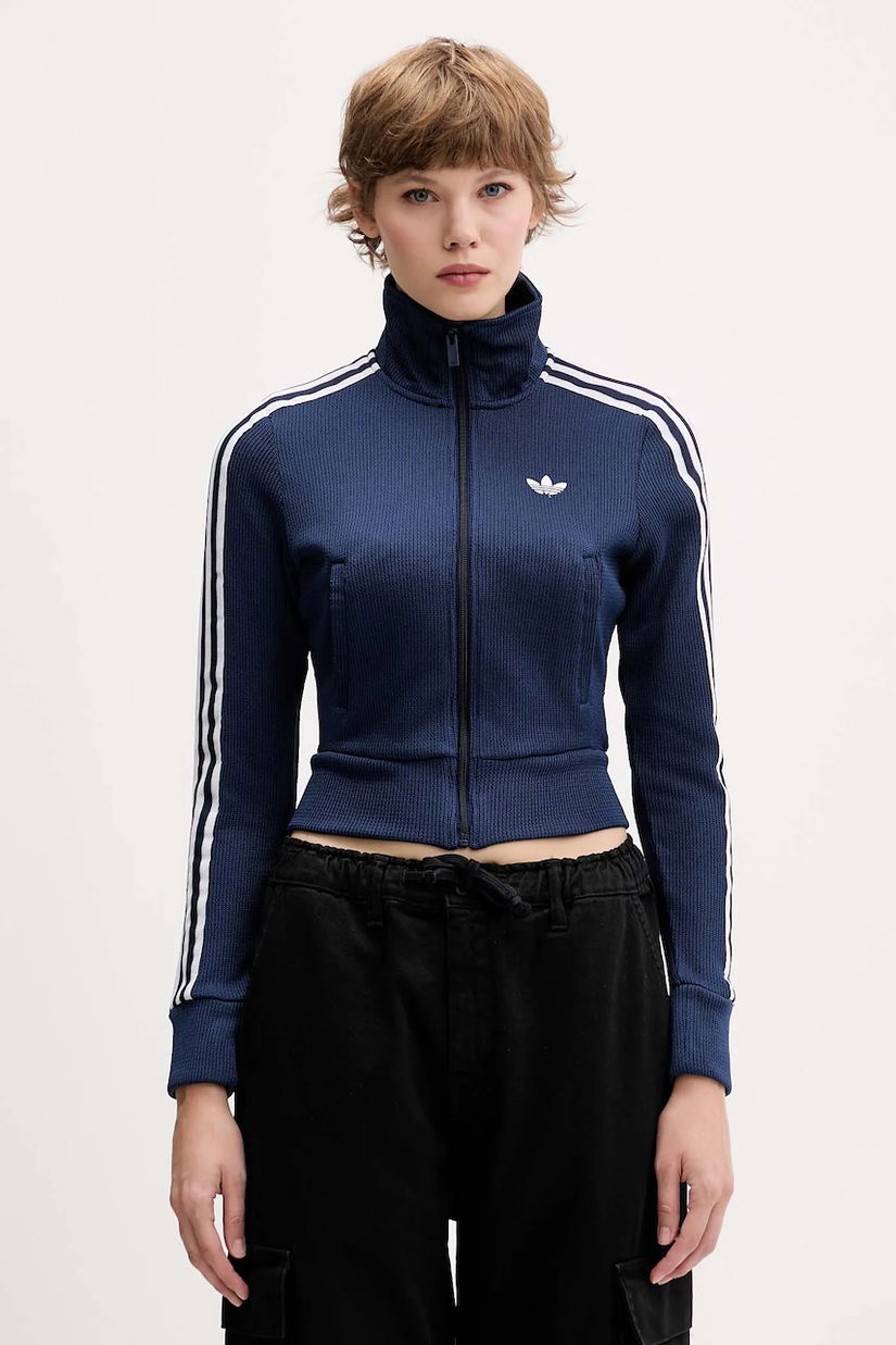 adidas Originals bluză Firebird culoarea bleumarin, cu imprimeu, JY2614