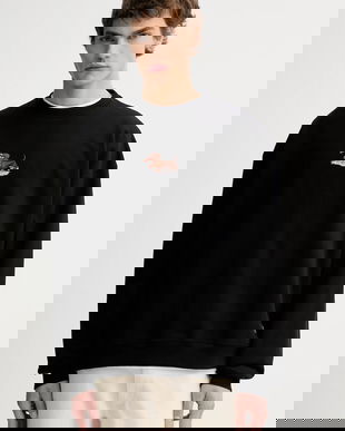 Kaotiko hanorac de bumbac culoarea negru, cu imprimeu, AR051-01-G002