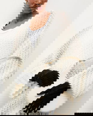 Answear.LAB manusi din piele de caprioara culoarea negru