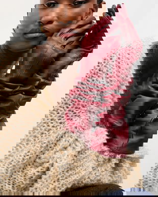 Answear.LAB manusi de piele culoarea bordo