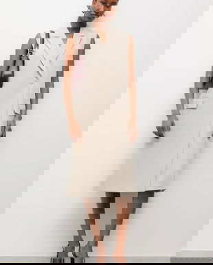 Answear.LAB vesta culoarea bej, cu doua randuri de nasturi