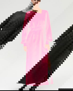 Undress Code rochie culoarea bordo, maxi, drept, 1080