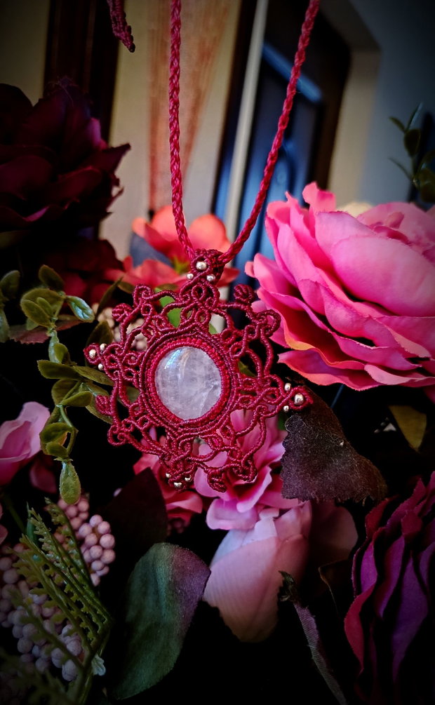 Colier pandantiv mandala cu cuart