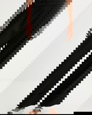 Answear.LAB pantaloni culoarea negru, drept, high waist