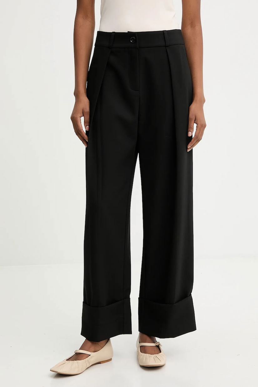 Answear.LAB pantaloni culoarea negru, drept, high waist