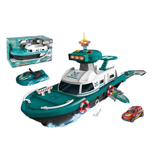 Barca pentru copii cu sunete si lumini culoare verde