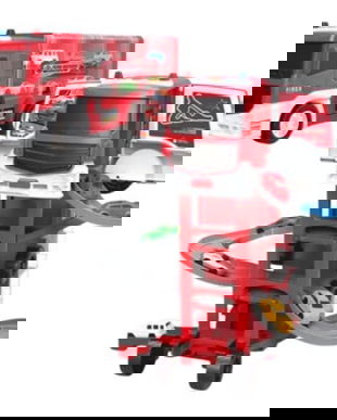 Set de joaca Parcare etajata pentru Copii &bdquo;Statie de Pompieri&rdquo; si Camion