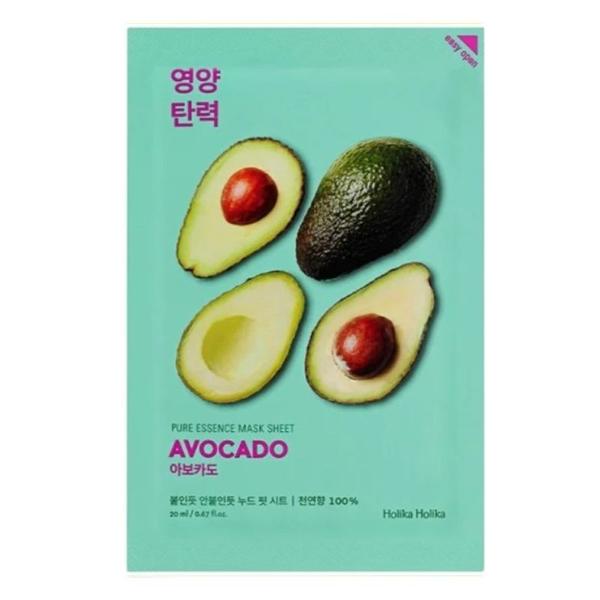 Masca Faciala cu Extract de Avocado - Holika Holika Pure Essence Mask Sheet – Avocado, 20 ml