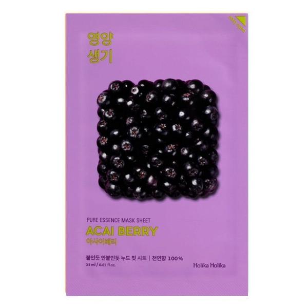 Masca Faciala cu Extract de Fructe de Acai - Holika Holika Pure Essence Mask Sheet – Acai Berry, 23 ml