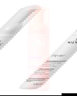 Spuma de curatare pentru toate tipurile de ten Nuxe Very Rose, 150 ml