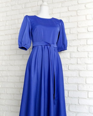 Rochie Eleganta Tafta Satinata Albastra