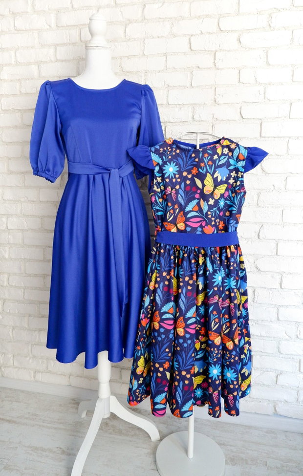 Rochie Eleganta Tafta Satinata Albastra