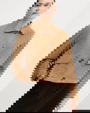 United Colors of Benetton cămașă din velur culoarea maro, cu guler clasic, regular, 294BDN091