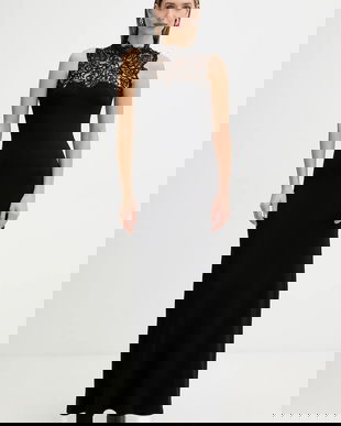 Ermanno Firenze rochie culoarea negru, maxi, evazați, D474Q700VQL