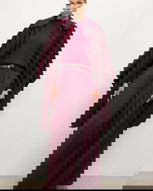 Answear.LAB pantaloni culoarea maro, lat, high waist