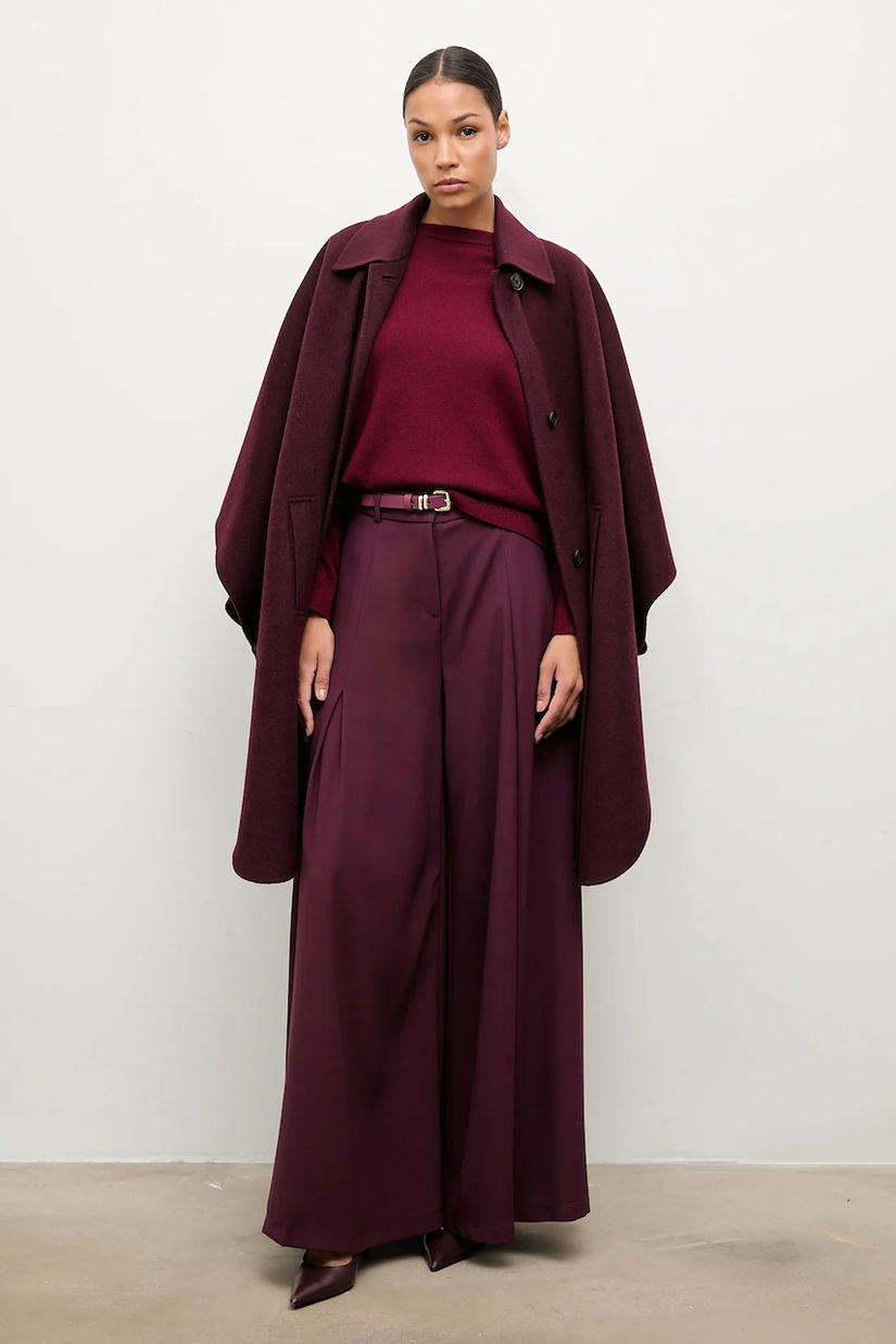 Answear.LAB pantaloni culoarea maro, lat, high waist