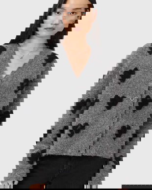 AllSaints cardigan din amestec de lână AMORA culoarea verde, călduros, W042KC