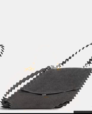 Answear.LAB geanta de mana din piele intoarsa culoarea gri