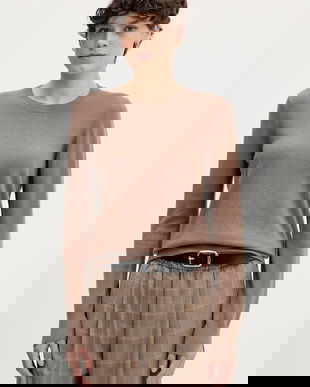 Sisley pulover culoarea maro, light, 102HM100F