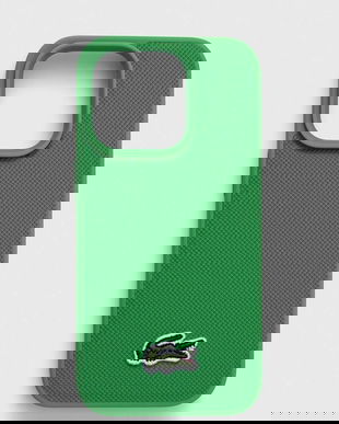 Lacoste Husă pentru telefon iPhone 15 Pro 6.1 culoarea verde